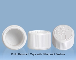 Plastic CRC with Pilferproof Feature Cap for 28 mm neck