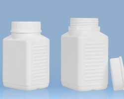 Plastic Square Rib Container 200ml with Pilferproof Cap