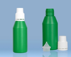 Plastic Bottle Conical Shape for Piodine 100 ml with Innerplug & Pilferproof Cap